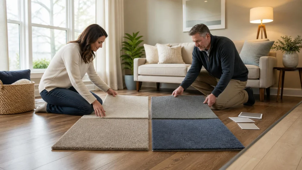 Carpet Samples at Home: Check Light, Color, Pile, and Return