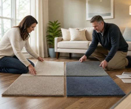Carpet Samples at Home: Check Light, Color, Pile, and Return