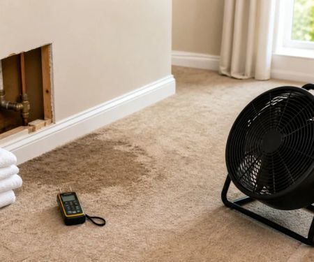 Wet Carpet After a Leak: Stop Water, Limit Access, and Document Drying