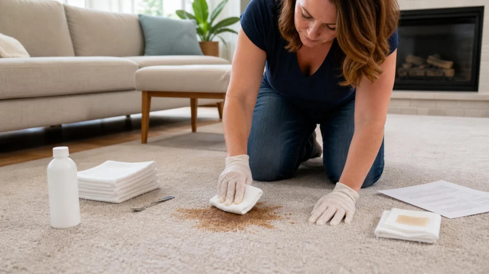 Carpet Spot Cleaning: Blot, Test, Rinse, and Recheck