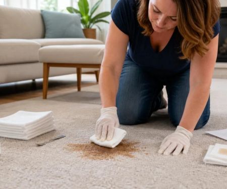 Carpet Spot Cleaning: Blot, Test, Rinse, and Recheck