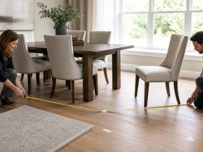 Carpet Under a Dining Table: Plan Chairs, Edges, and Spills