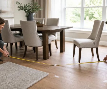 Carpet Under a Dining Table: Plan Chairs, Edges, and Spills