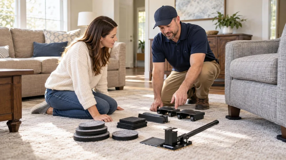 Carpet Furniture Lift Plan: Pads, Weight, and Placement
