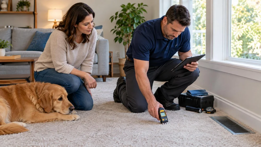 Carpet Odour Source Check: Moisture, Pets, and Ventilation