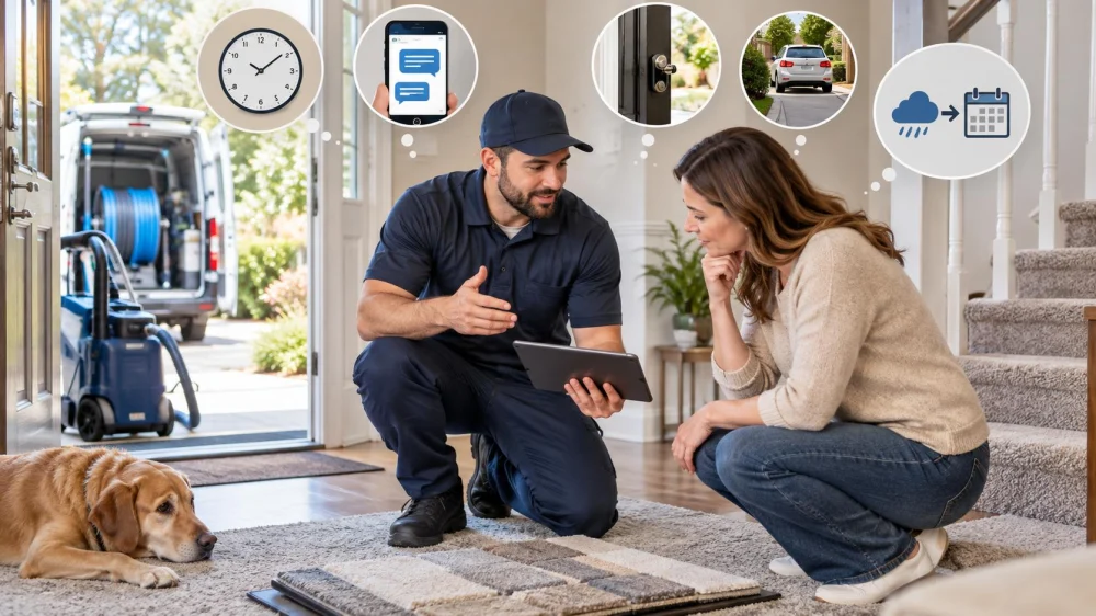 Carpet Service Arrival Window Plan: Access, Updates, and Delay