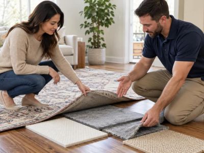 Area Rug Pad Choice: Grip, Floor Finish, and Dimensions