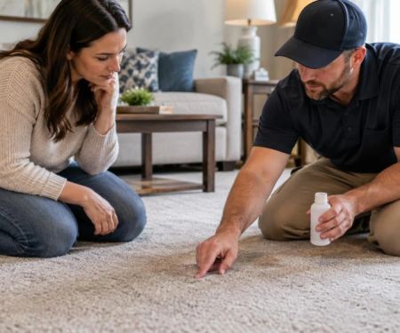 Carpet Spot Test Plan: Product, Hidden Area, and Drying
